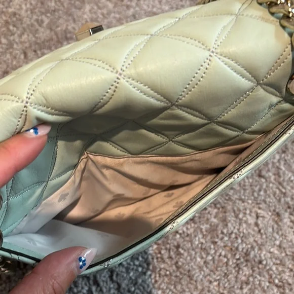 Kate Spade Natalia Smooth Quilted Leather Chain Shoulder Bag in Crystal Blue - Picture 4 of 10